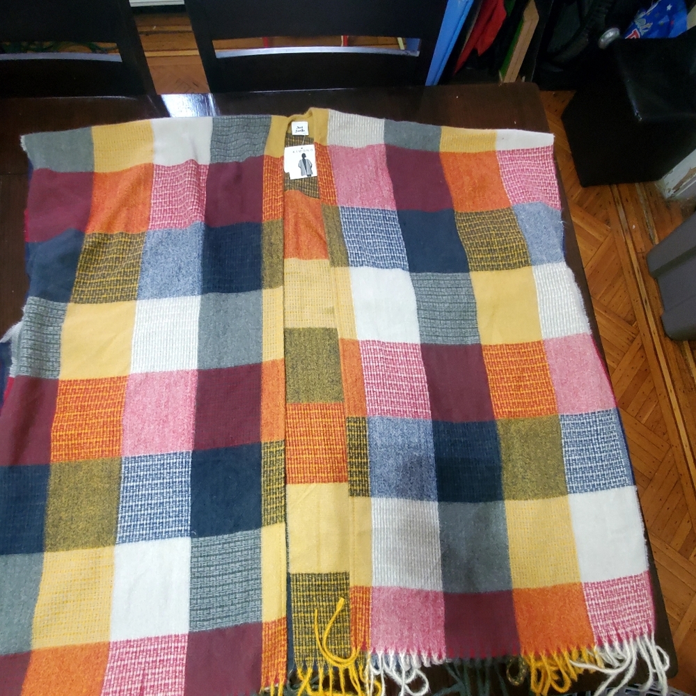 Just Jamie One Size Plaid Pattern Kimono NWT